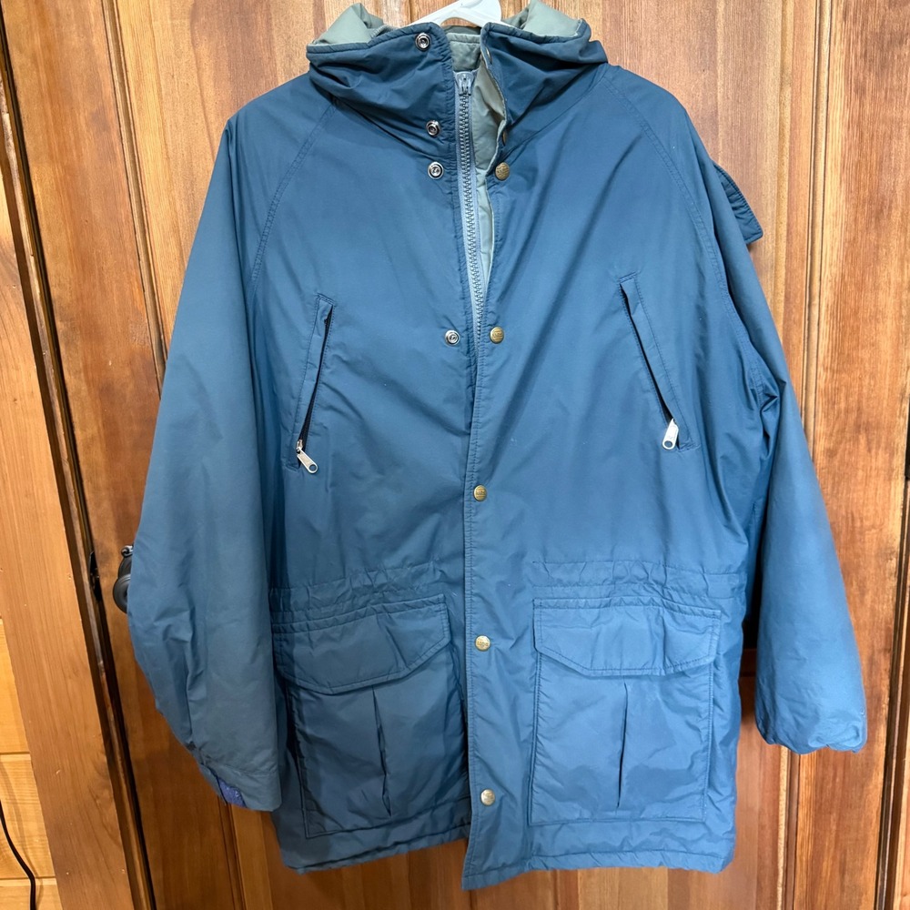 VINTAGE 80s L.L. Bean Maine Wardens Parka Jacket USA GORE-TEX Thinsulate Navy XL